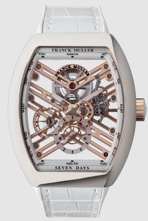 Best FRANCK MULLER Vanguard 7 Days Power Reserve Skeleton V45S6SQTSTG ACBC Replica Watch